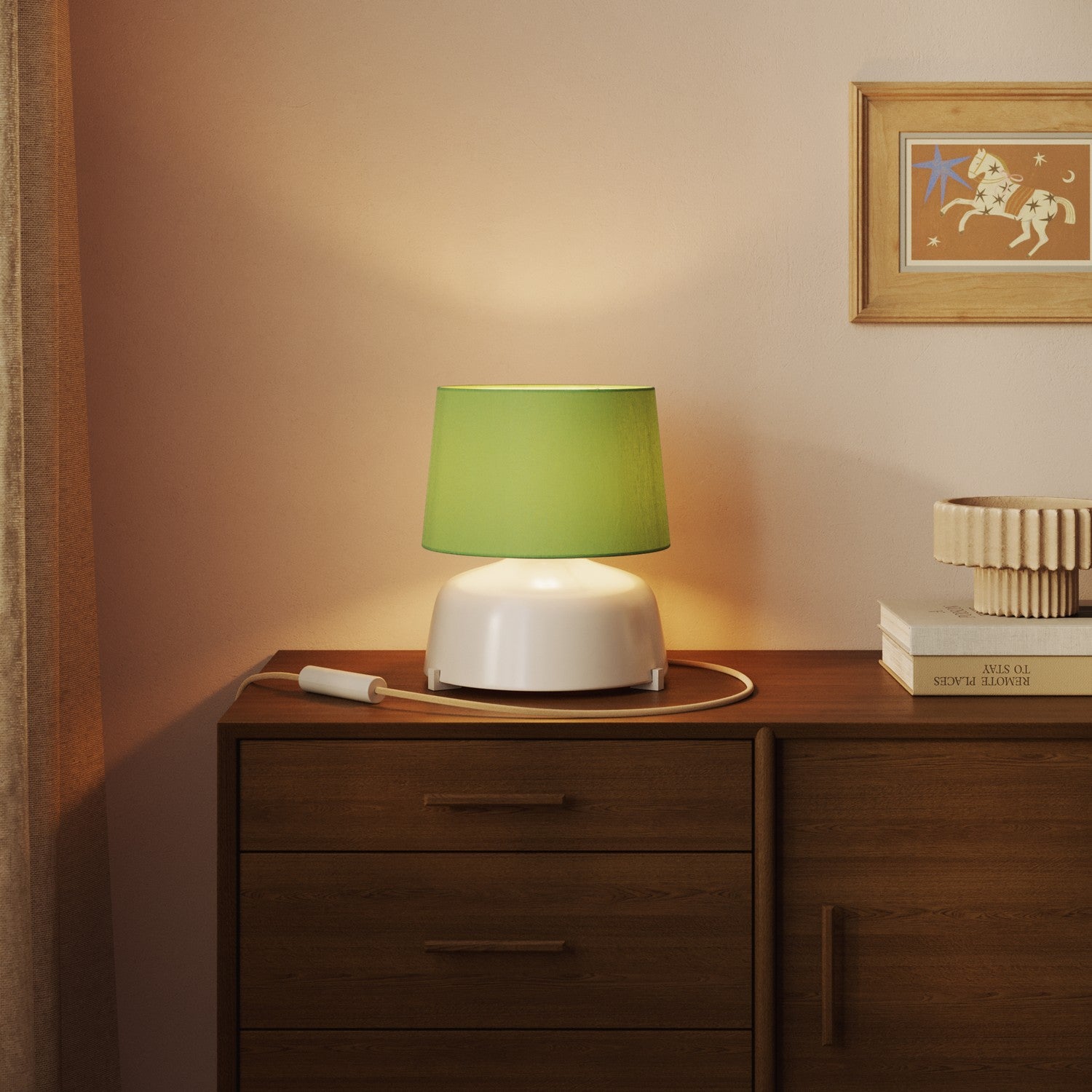 Paralume Athena con attacco E27 per lampada da tavolo o da terra - Made in Italy - Cinette Verde Pistacchio