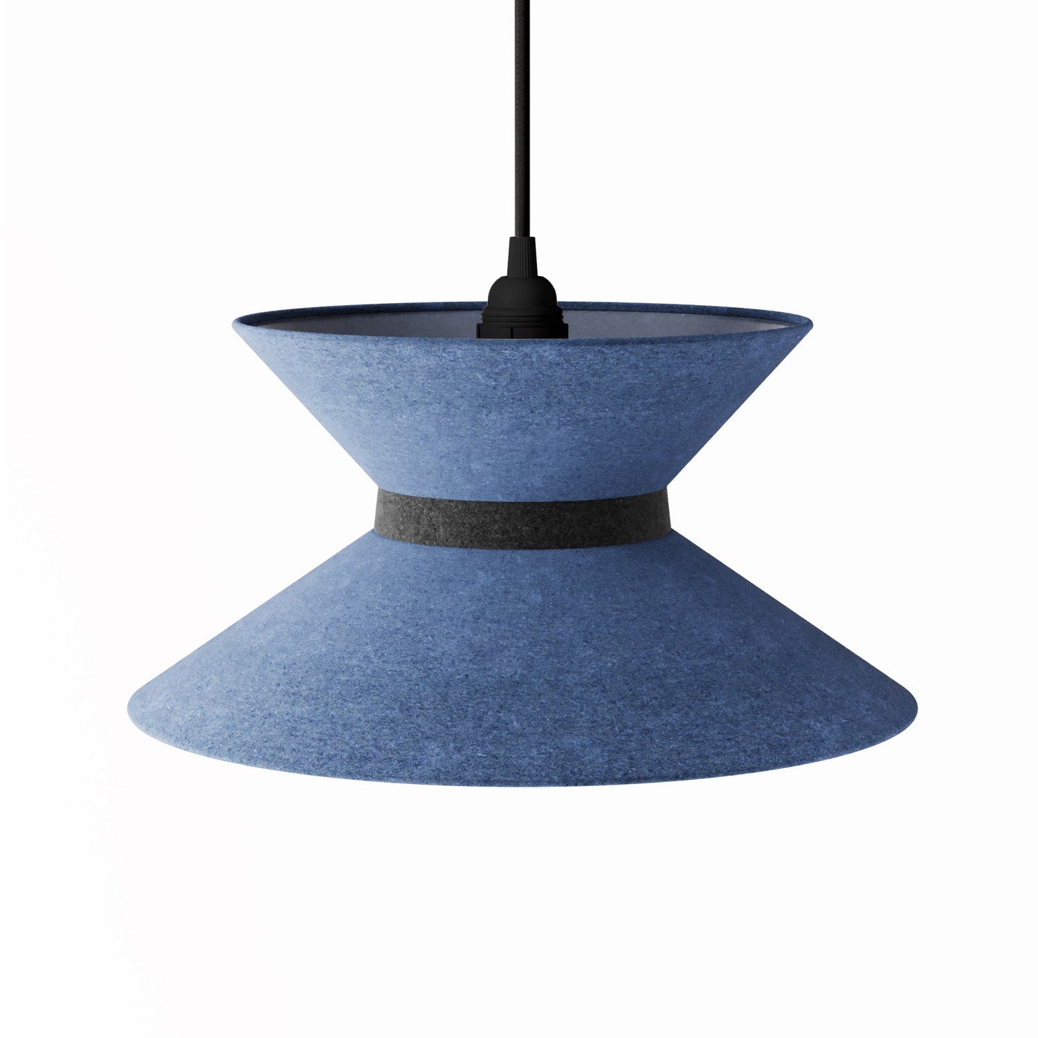 Paralume in tessuto Clessidra per lampada a sospensione - Lana Blu Lana grigio scuro