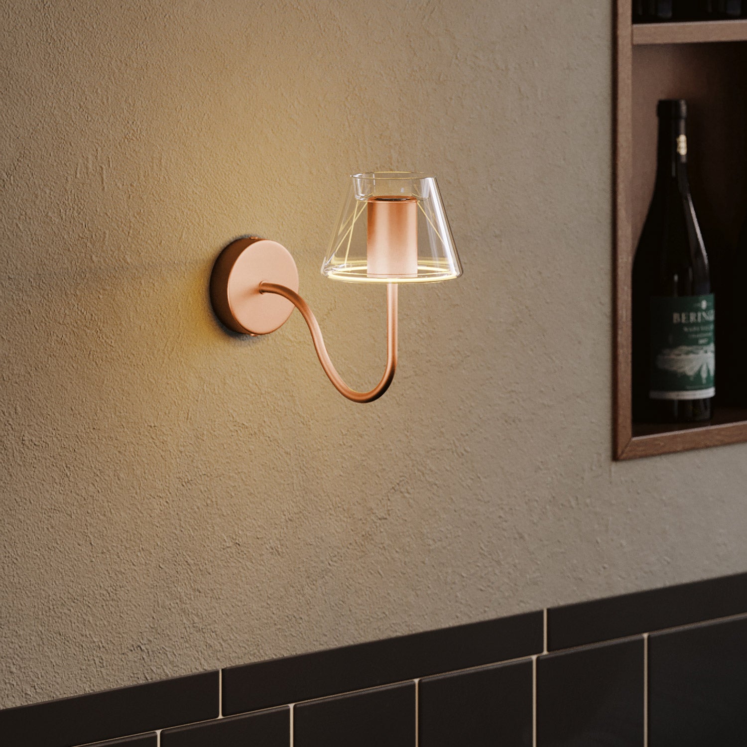 S‑tvarované prodloužení trubky pro lampu, 16,5 cm, kov – saténová měď