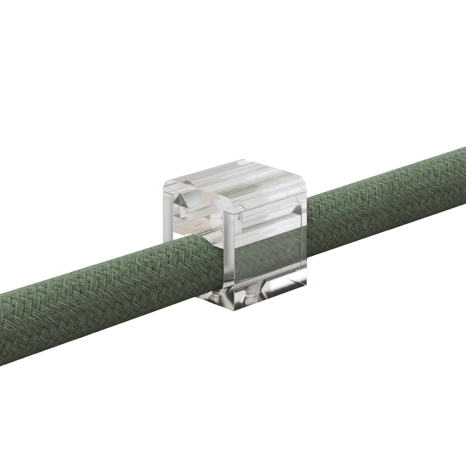 Set 4 Cube Clip Transparentní – Mini nástěnný osvětlení pro textilní Kabel