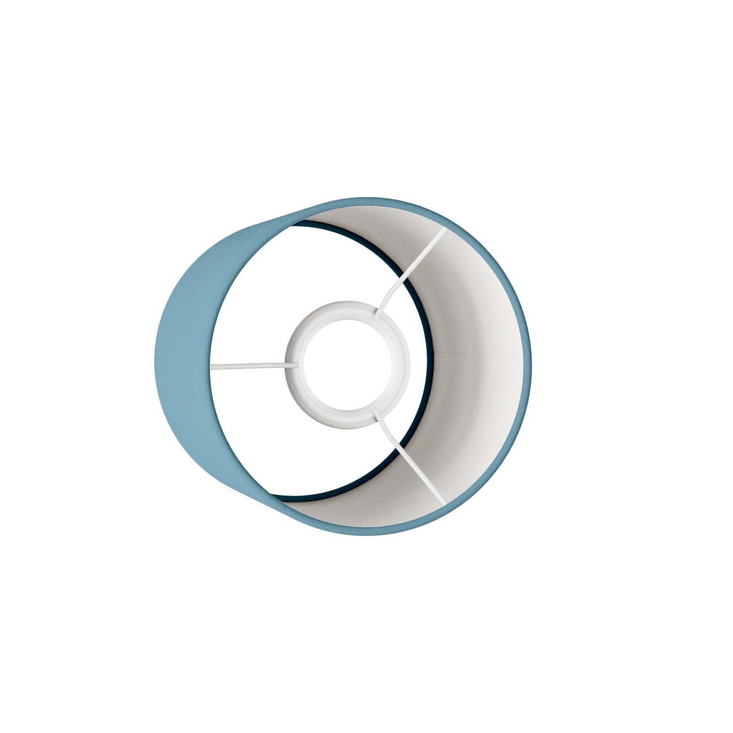 Paralume Cilindro S in tessuto con attacco E27 - Made in Italy - Teletta Azzurro Severo