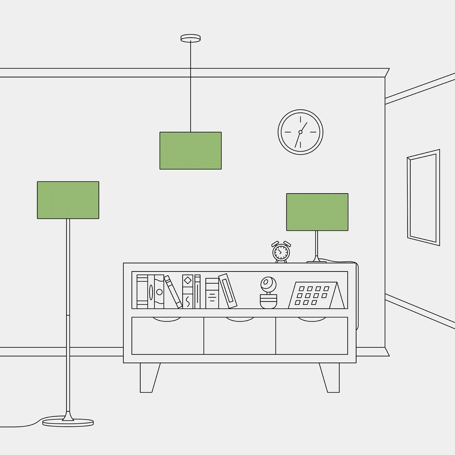 Paralume Cilindro L in tessuto con attacco E27 - Made in Italy - Cinette Verde Pistacchio