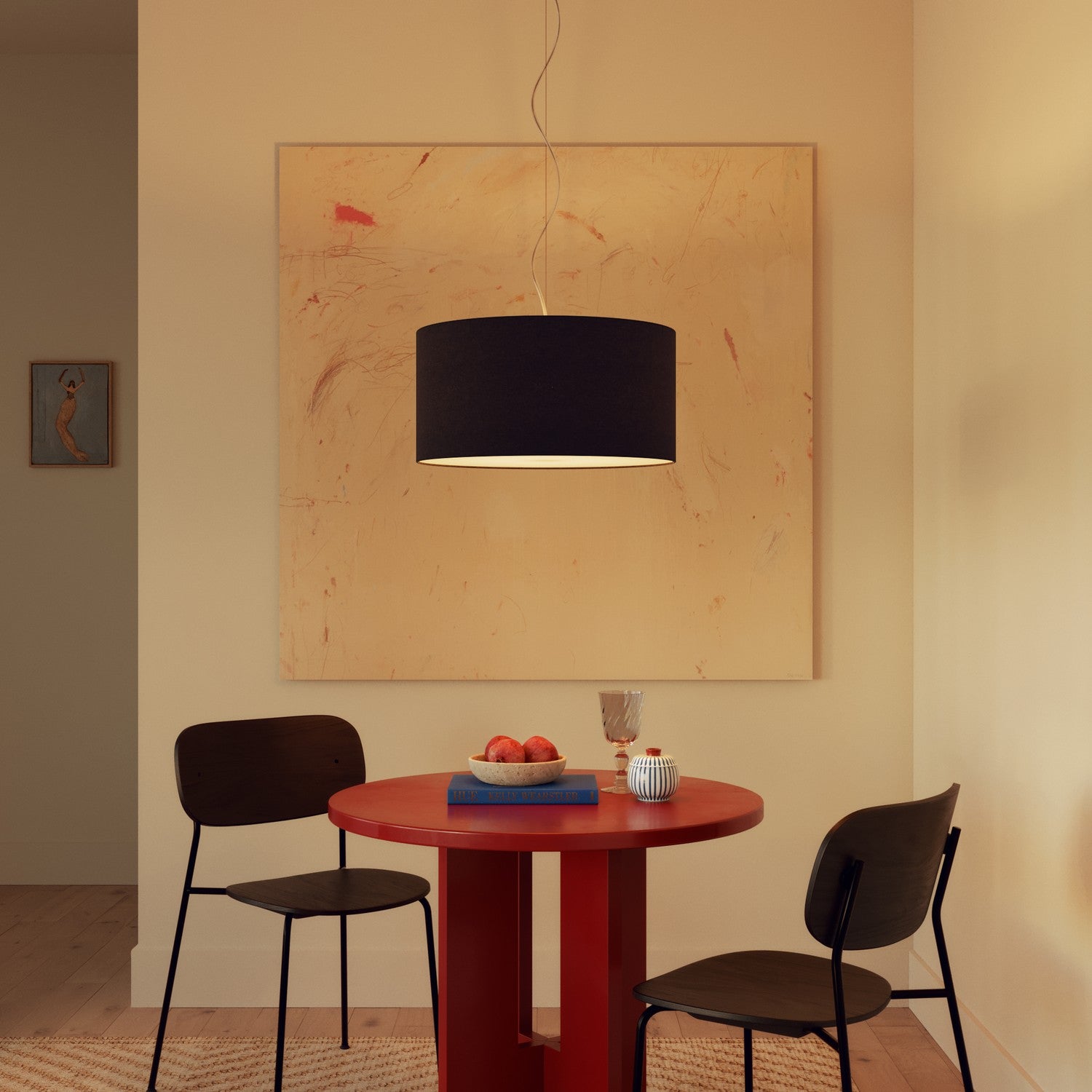 Paralume Cilindro XL in tessuto con attacco E27 - Made in Italy - Lana Grigio Scuro