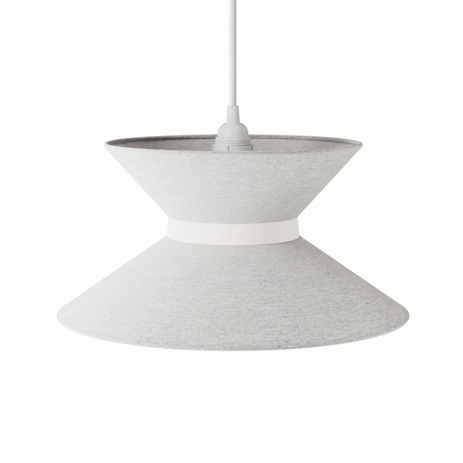 Paralume in tessuto Clessidra per lampada a sospensione - Lana Grigio Chiaro Lana sabbia