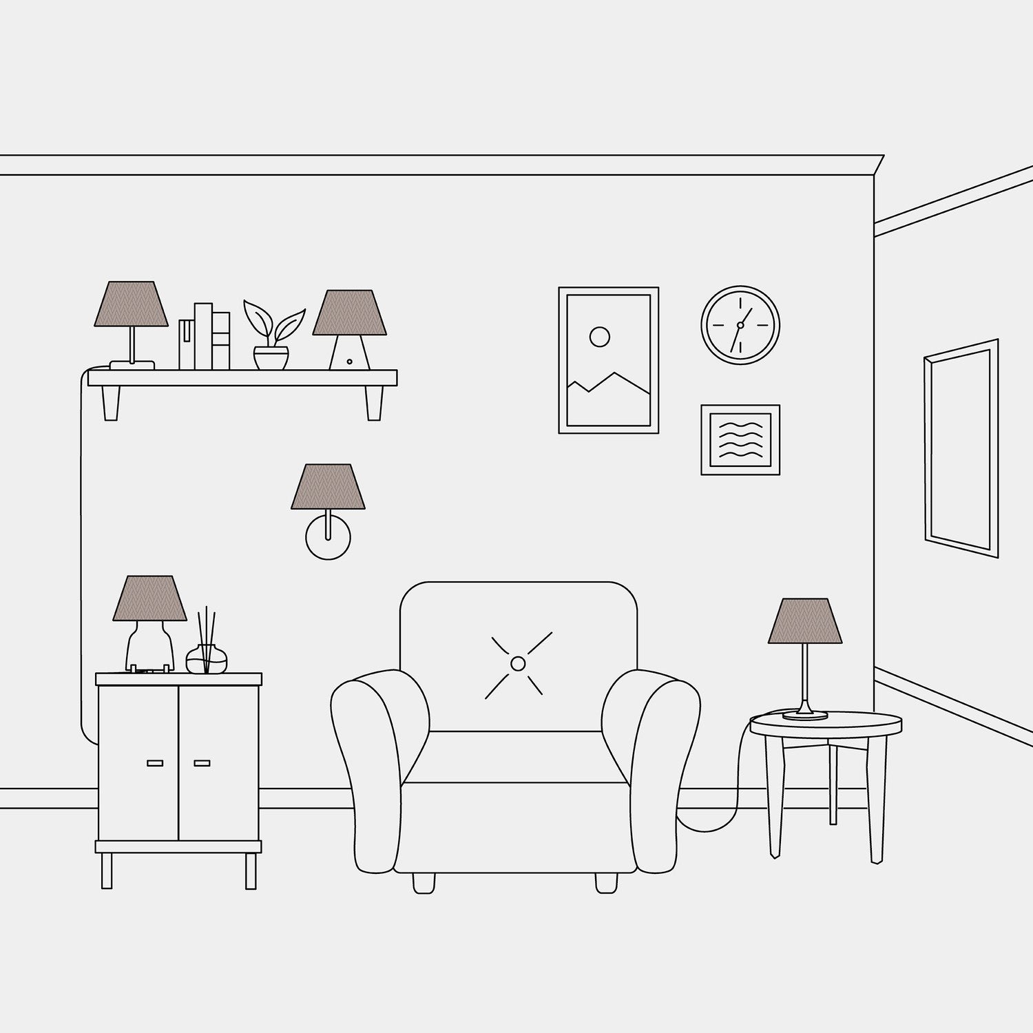 Paralume Impero S con attacco E27 per lampada da tavolo o applique - Made in Italy - Arenal Cenere