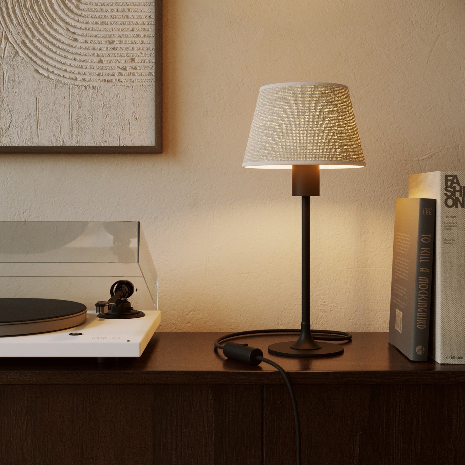 Paralume Impero con attacco E27 per lampada da tavolo o applique - Made in Italy - Juta chiara