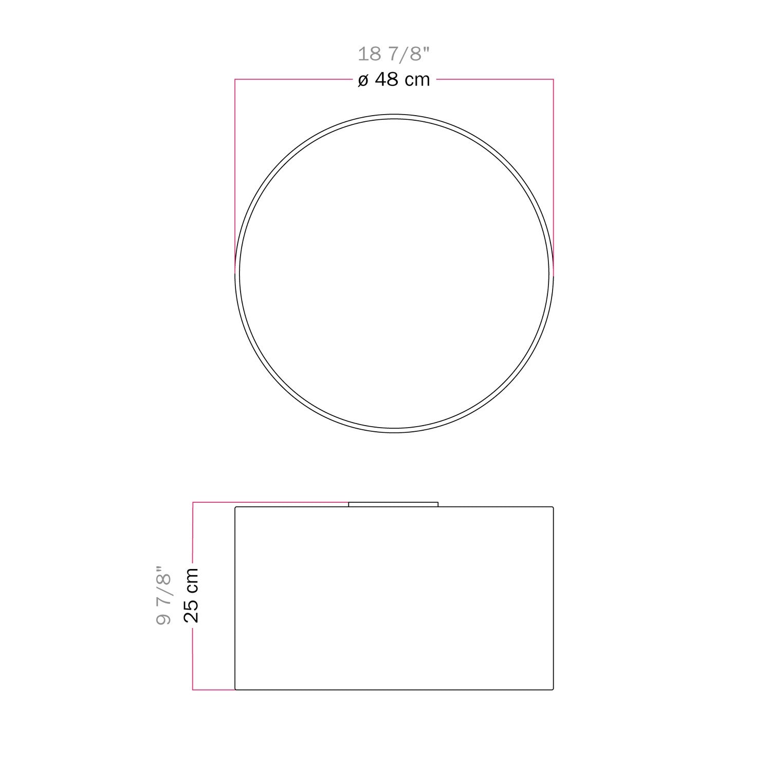 Plafoniera in tessuto Medium - Made in Italy - Lana Sabbia