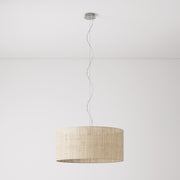 Lampada a sospensione con paralume in tessuto Cilindro Large - Made in Italy - Raphia No