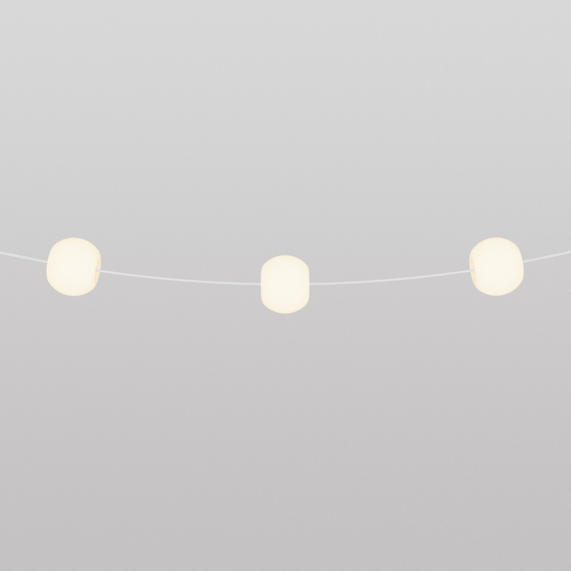 Catena luminosa 3 punti luce da esterno IP67 Bianco Sabbia - Marina3 Cherry 70 cm