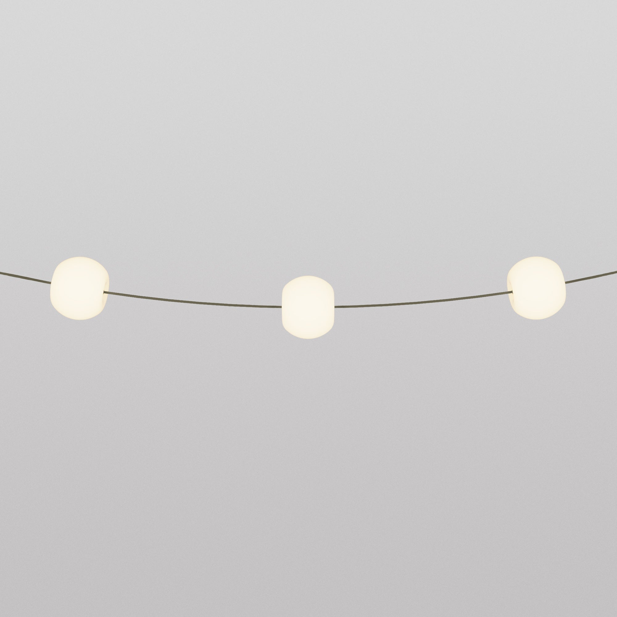 Catena luminosa 3 punti luce da esterno IP67 Verde Oliva - Marina3 Cherry 70 cm