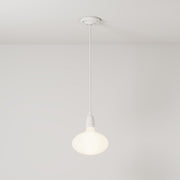 Lampada a sospensione con finitura in porcellana con lampadine LED Ellipse effetto porcellana - Bianco