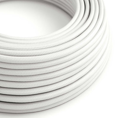 UV odolný elektrický kabel pro venkovní použití, kulatý, potažený bílou textilií SM01 - kompatibilní s Eiva Outdoor IP65