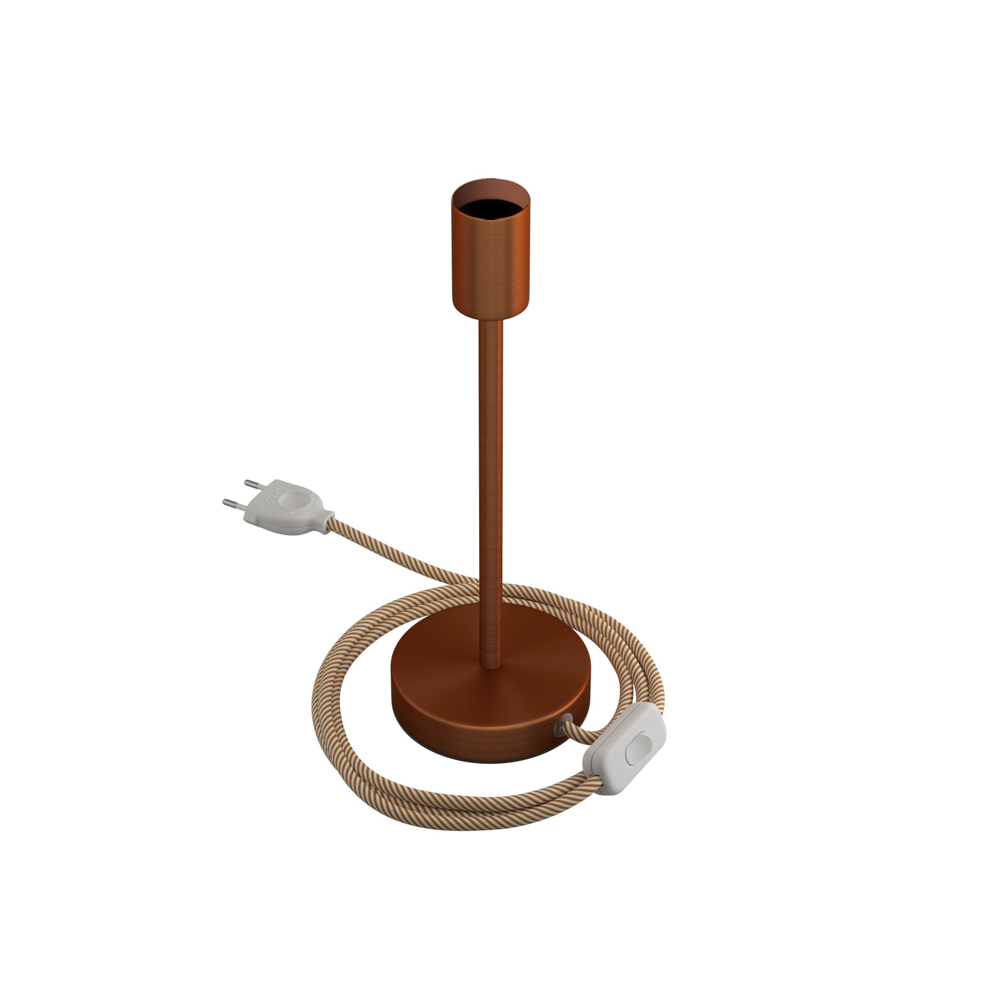 Alzaluce - Lampada da tavolo in metallo - Rame satinato 25 cm