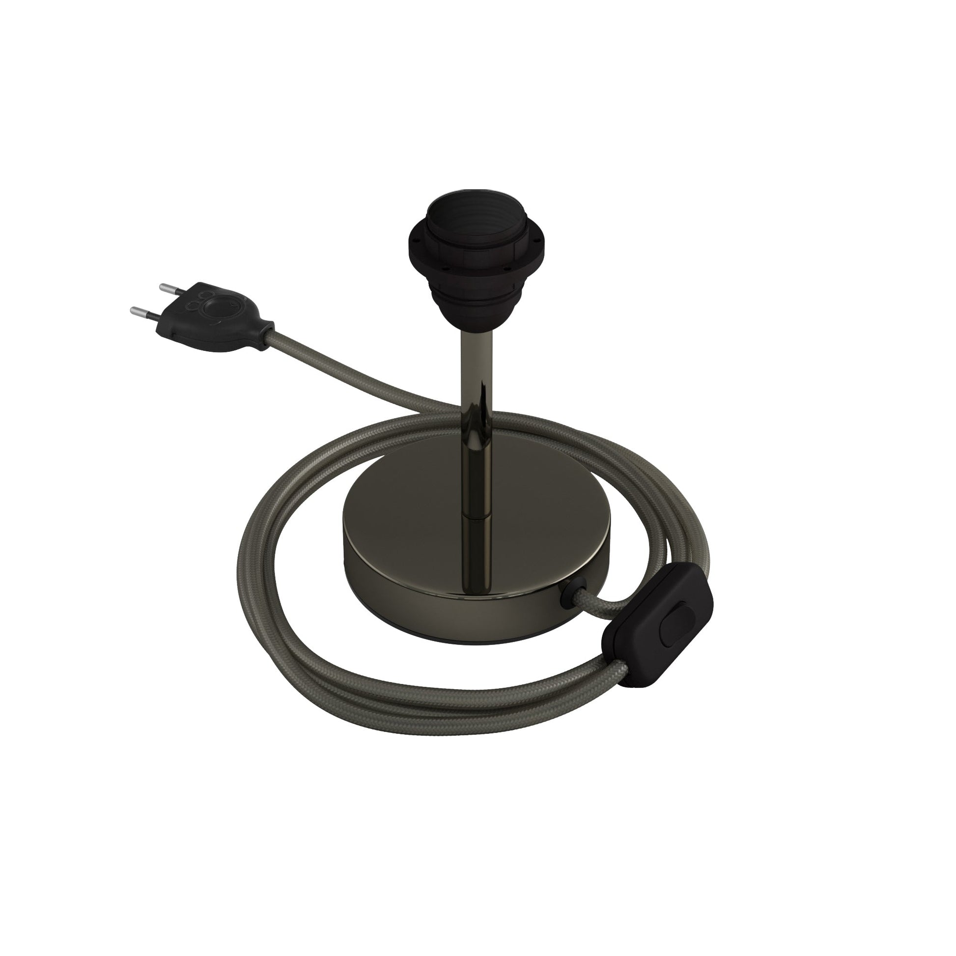 Alzaluce per paralume - Lampada da tavolo in metallo - Nero perla 10 cm