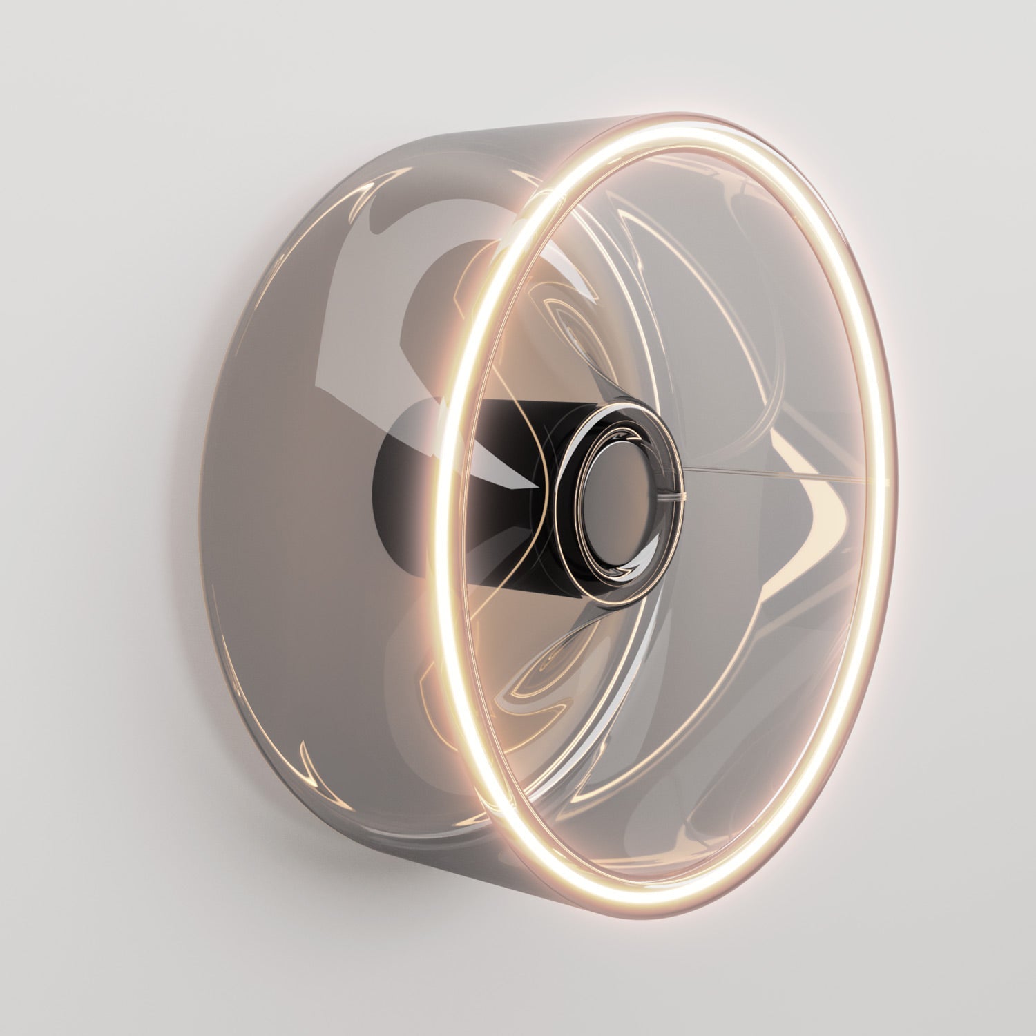 Applique con lampadina Ghost smoky - Nero