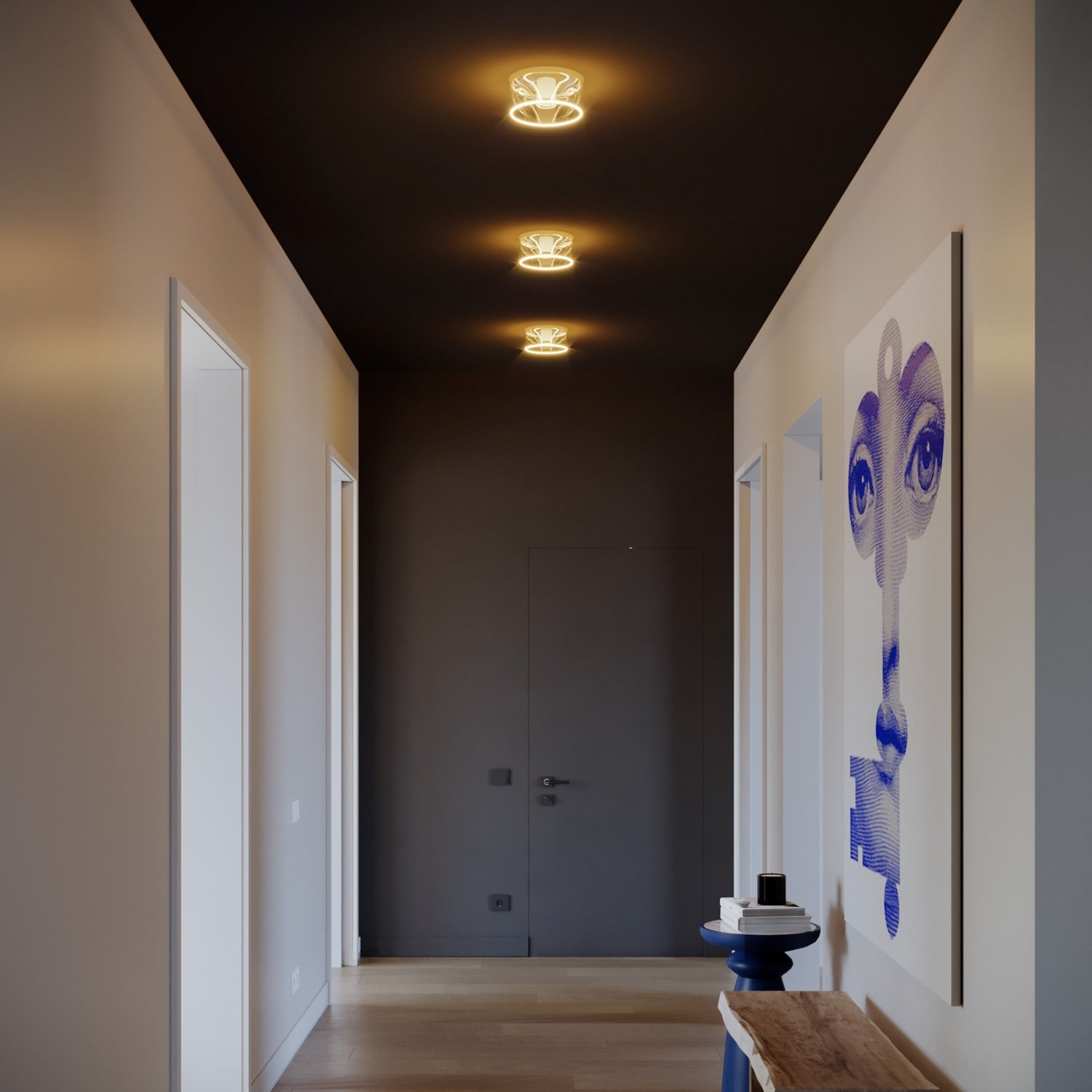 Applique con lampadina Ghost trasparente - Bianco