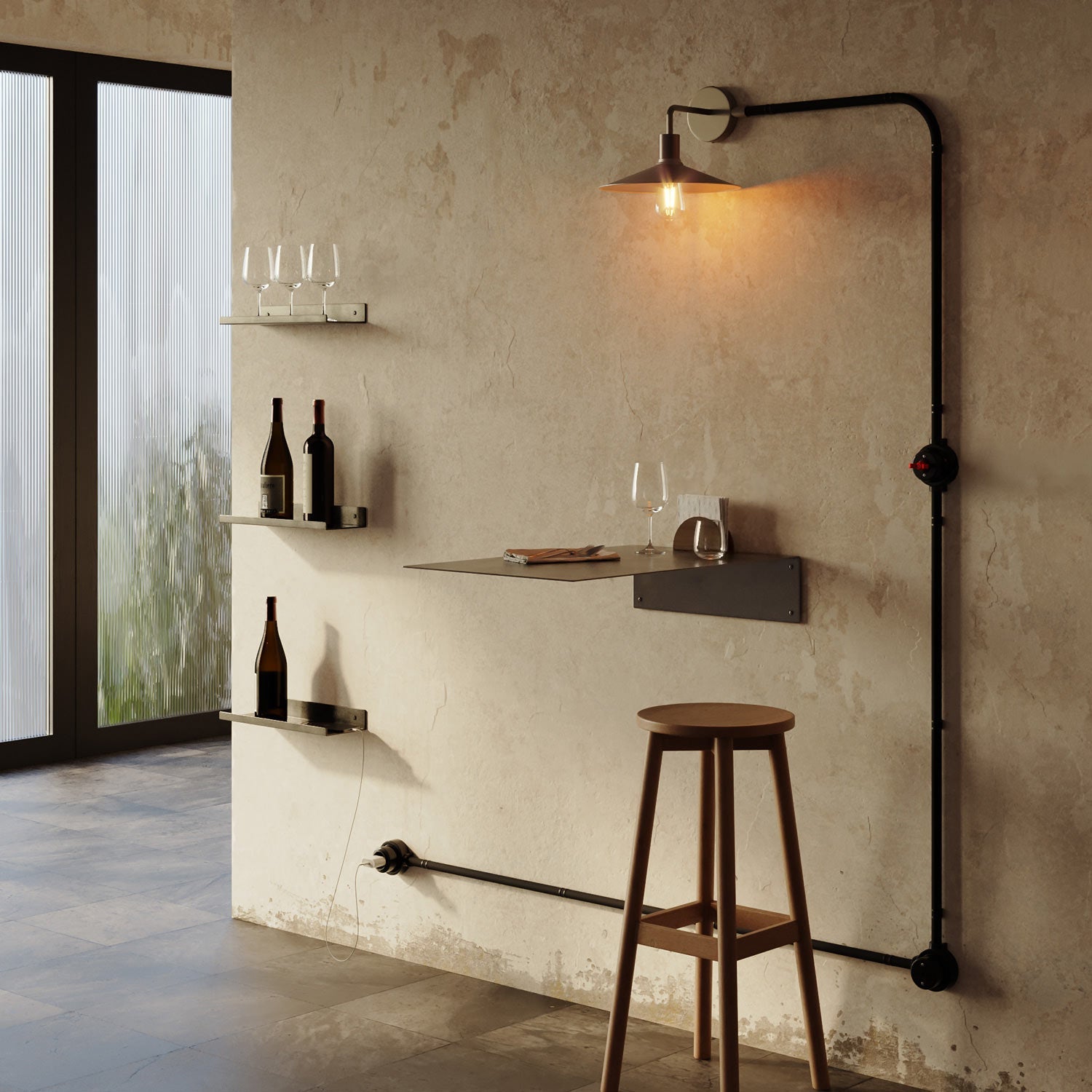 Base in porcellana nera per presa elettrica e interruttore/deviatore compatibile con Creative-Tubes - da 1 a 4 uscite 2 in linea