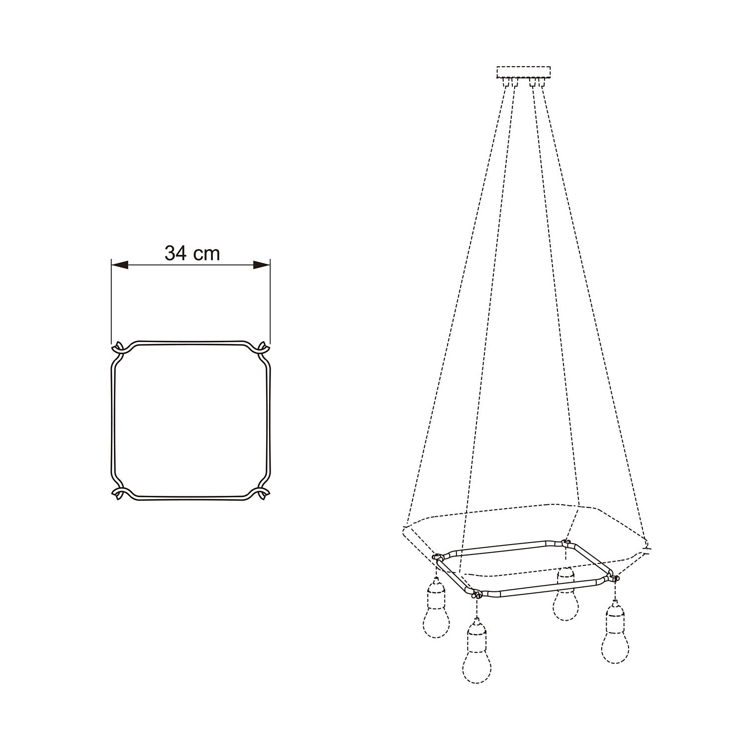 Cage Quadrato - Struttura per lampadari - Bianco S - L 34 cm