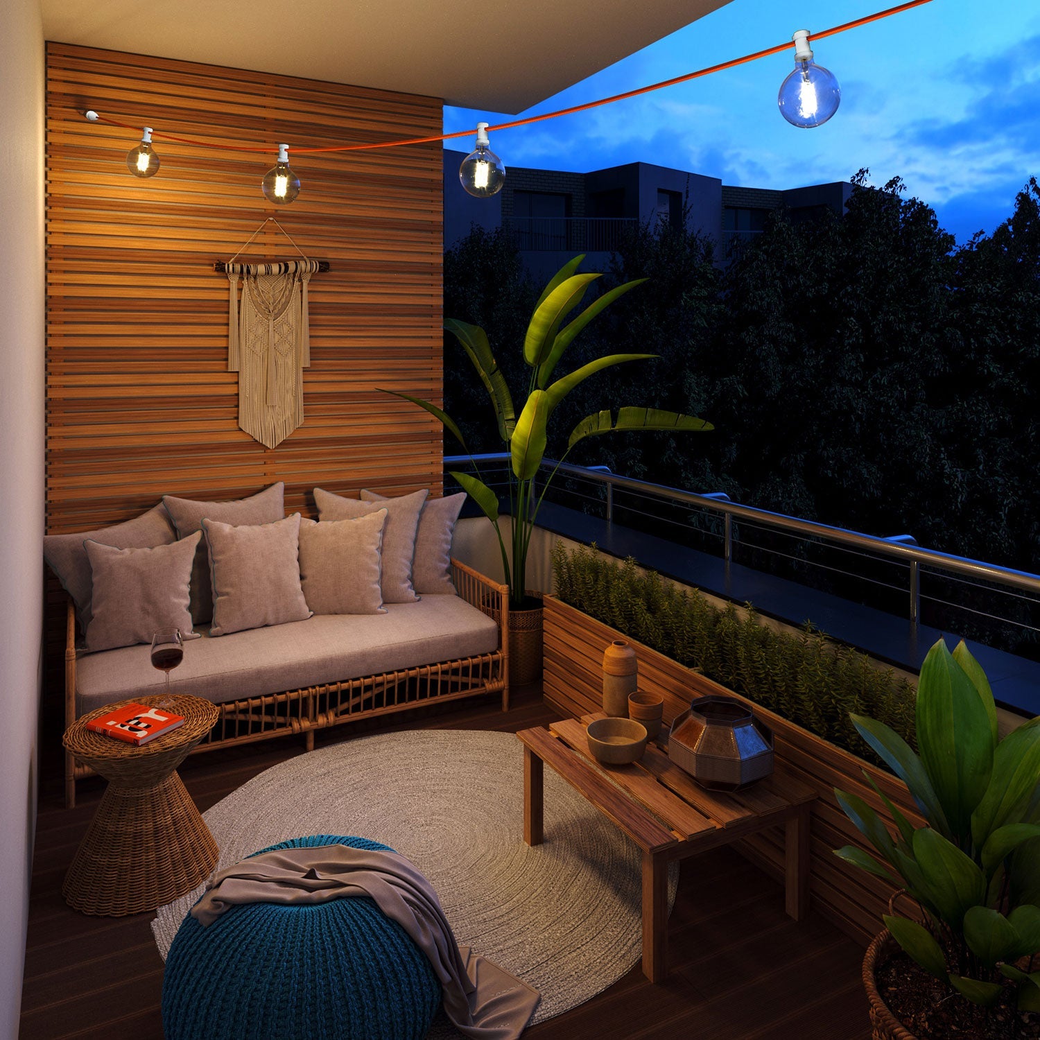 Catenaria Sistema Lumet da 12,5 m con cavo tessile CF15, 10 portalampada, gancio e spina bianchi