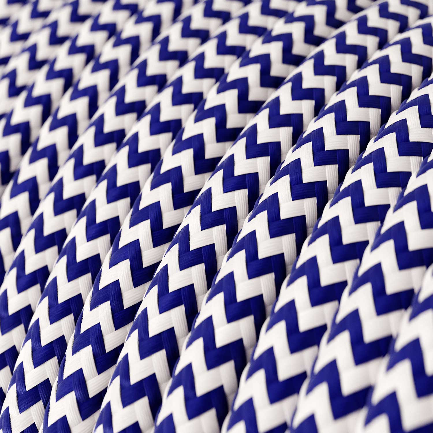 Cavo colorato per illuminazione Classic Blue e Bianco Ottico ZigZag - L'Originale Creative Cables, per lampade fai da te - RZ12