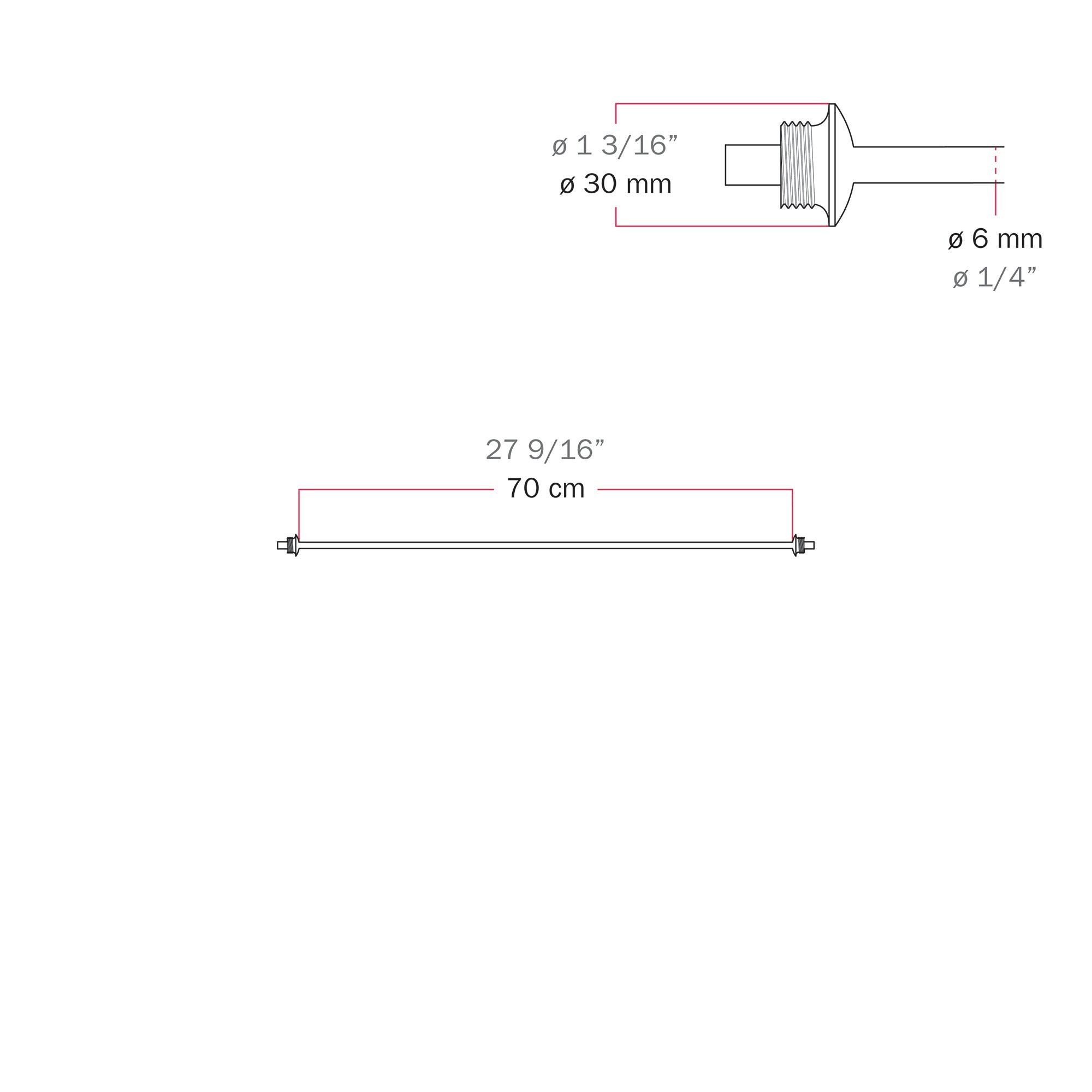 Cavo di connessione tra paralumi 70/140 cm (27 9/16" / 55 1/8") - Marina - Bianco sabbia 70 cm (27 9 16")