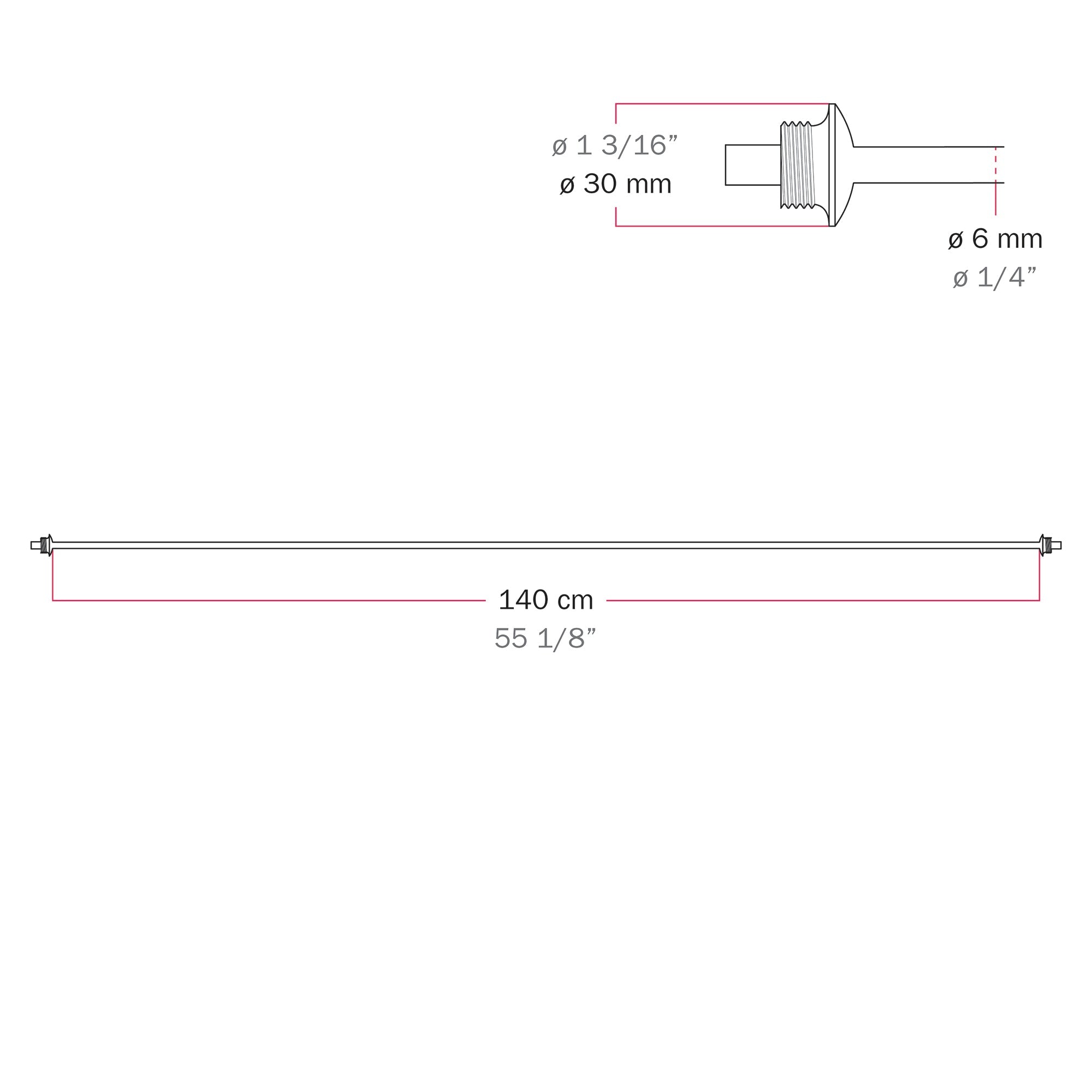 Cavo di connessione tra paralumi 70/140 cm (27 9/16" / 55 1/8") - Marina - Bianco sabbia 140 cm (55 1 8")
