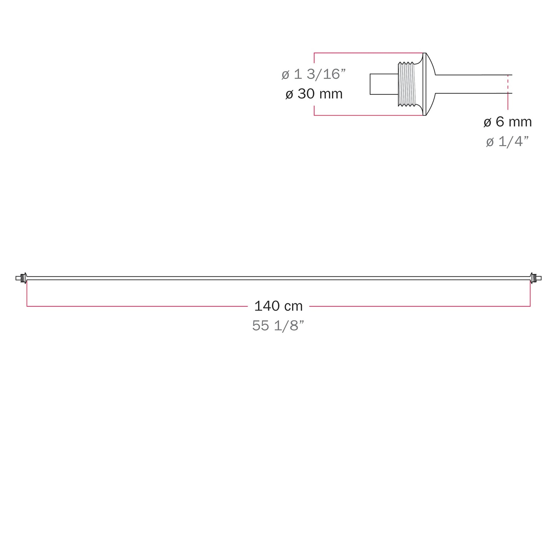 Cavo di connessione tra paralumi 70/140 cm (27 9/16" / 55 1/8") - Marina - Desert brown 140 cm (55 1 8")