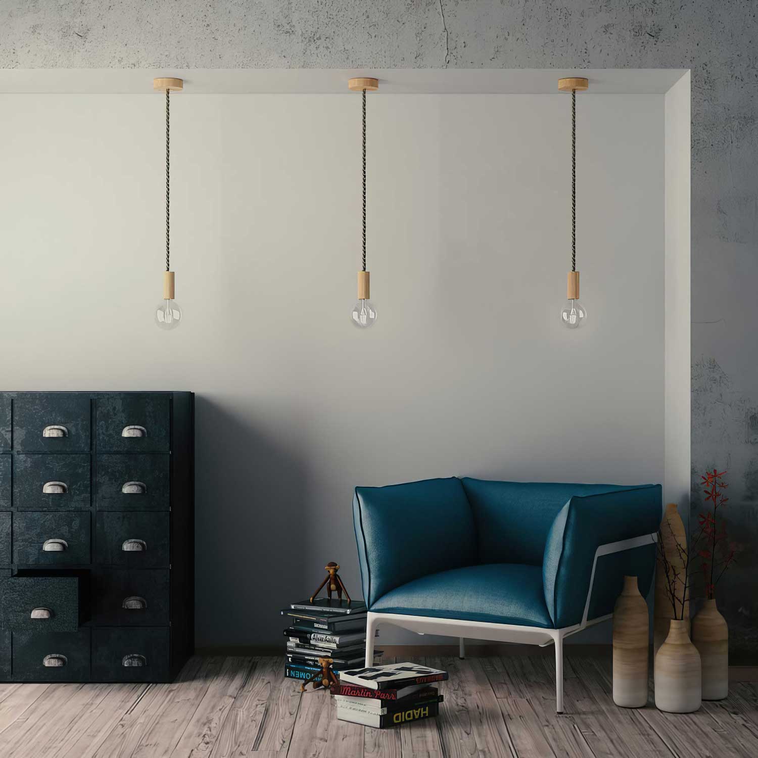 Cordone elettrico 3x0,75 rivestito in lino naturale