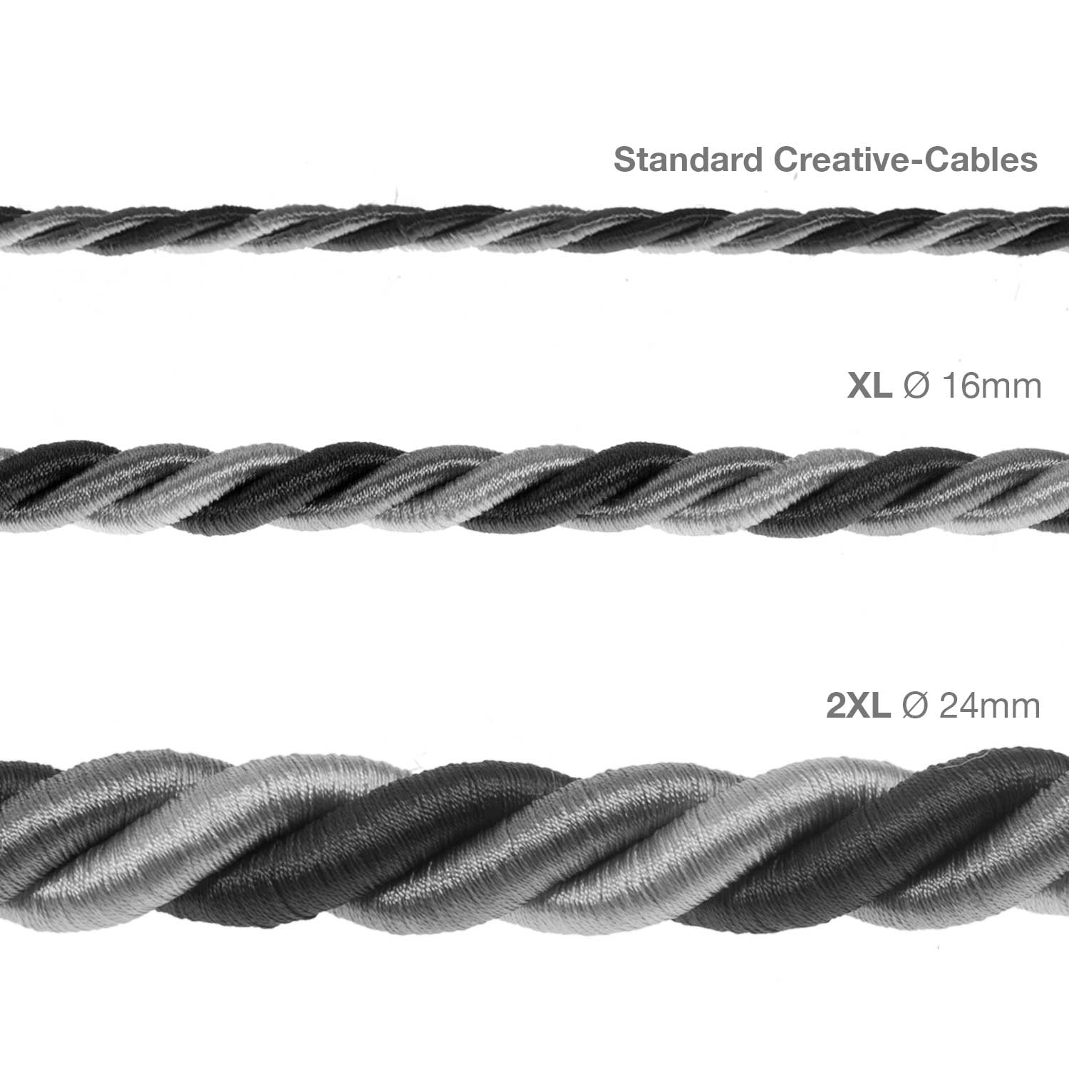 Cordone elettrico 3x0,75 rivestito in tessuto lucido Orleans