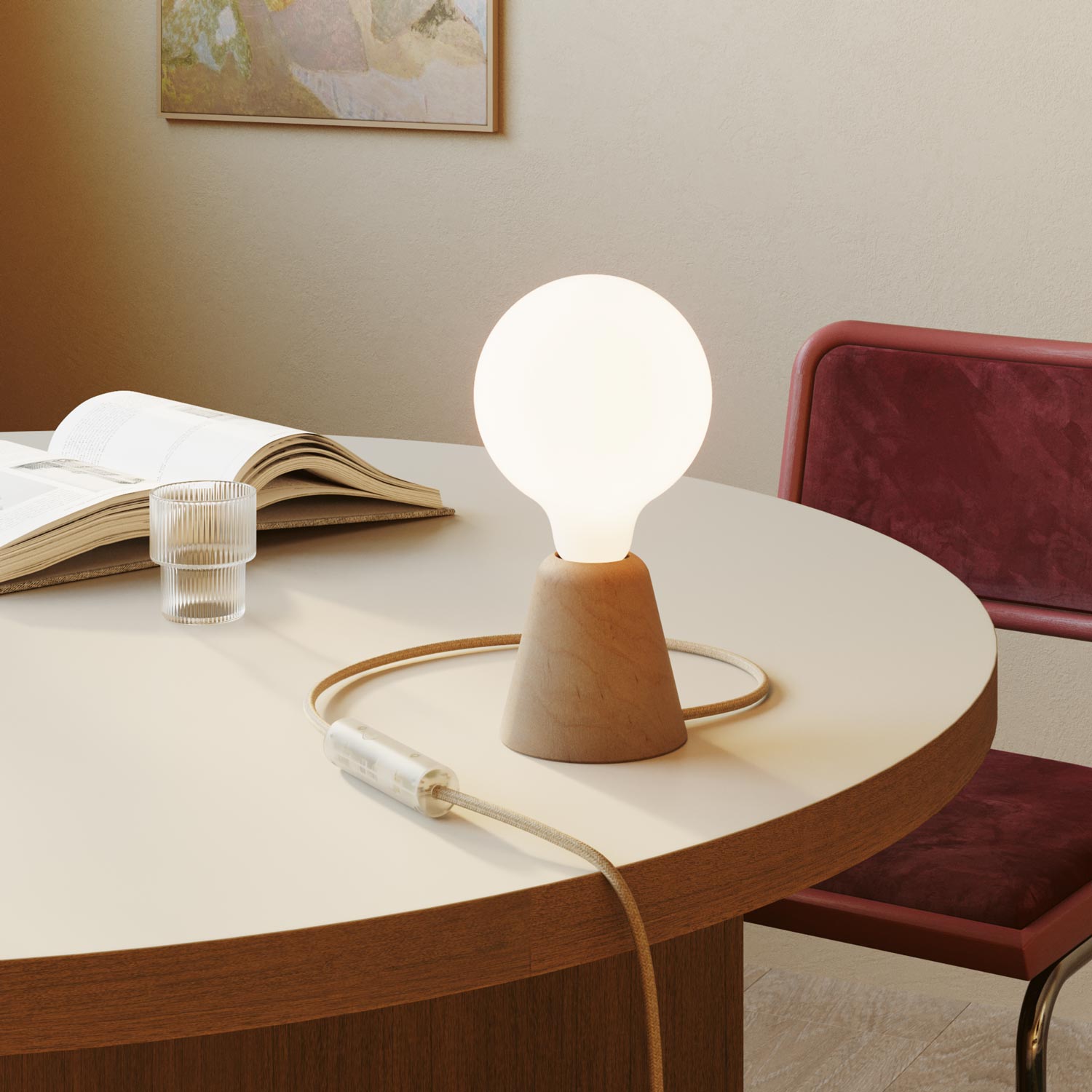 Dimmer universale a pulsante con collegamento di terra per lampadine incandescenza e led dimmerabili - Trasparente