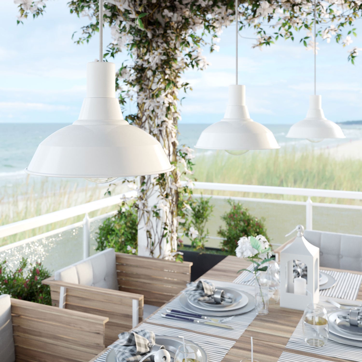 EIVA ELEGANT Kit Portalampada IP65 Outdoor in Silicone per Paralume E27 - Sistema Modulair - Bianco