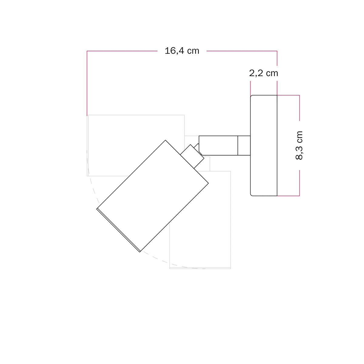 Faretto GU10 orientabile da parete o soffitto Bispot - Titanio satinato - Creative Cables