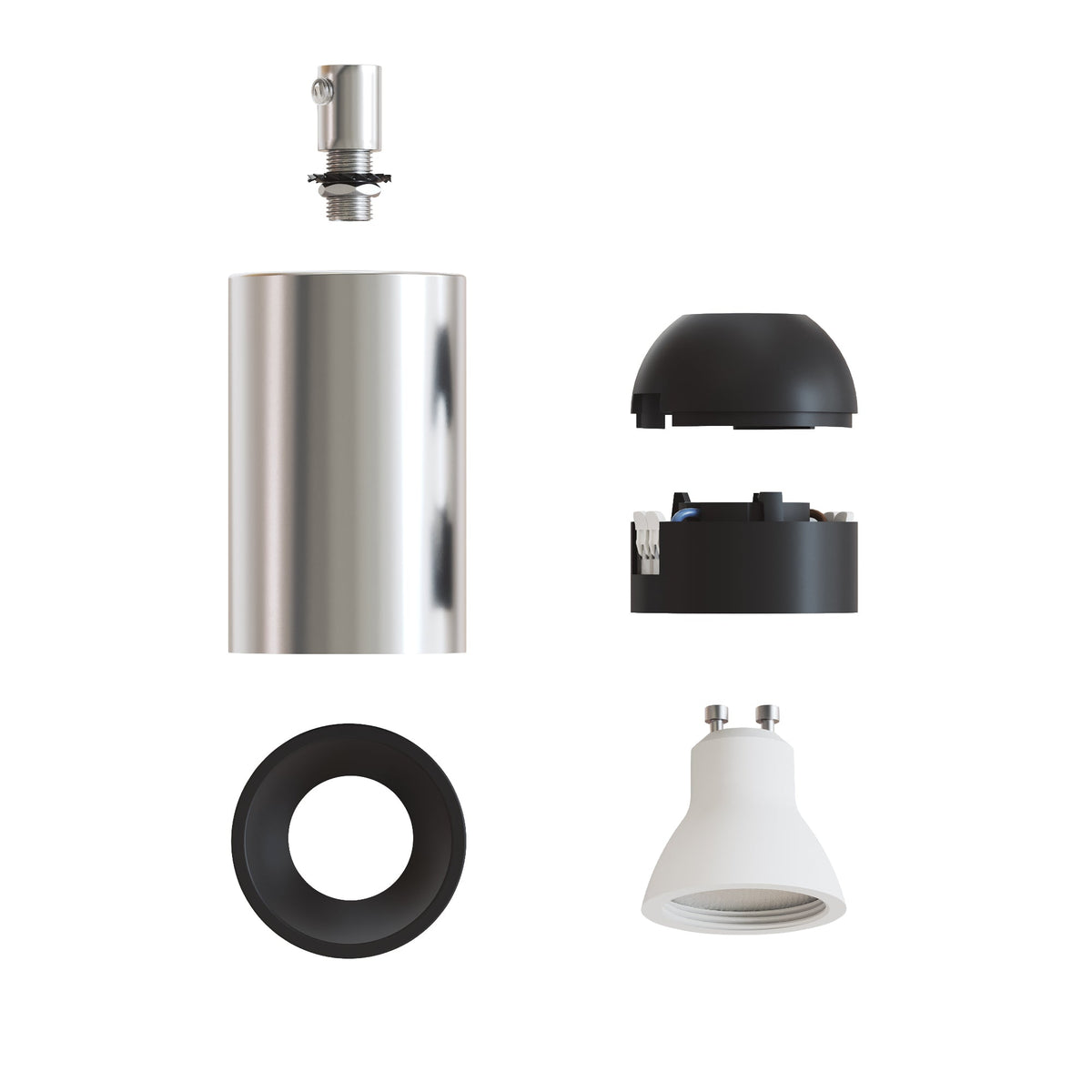 Faretto GU10 Spotlight LED Bispot - Cromo / Nero