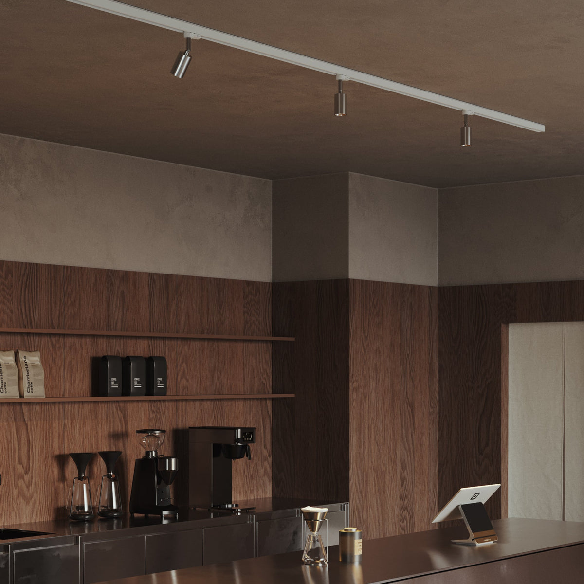Faretto orientabile Bispot per sistema a binario - Cromo - Creative Cables