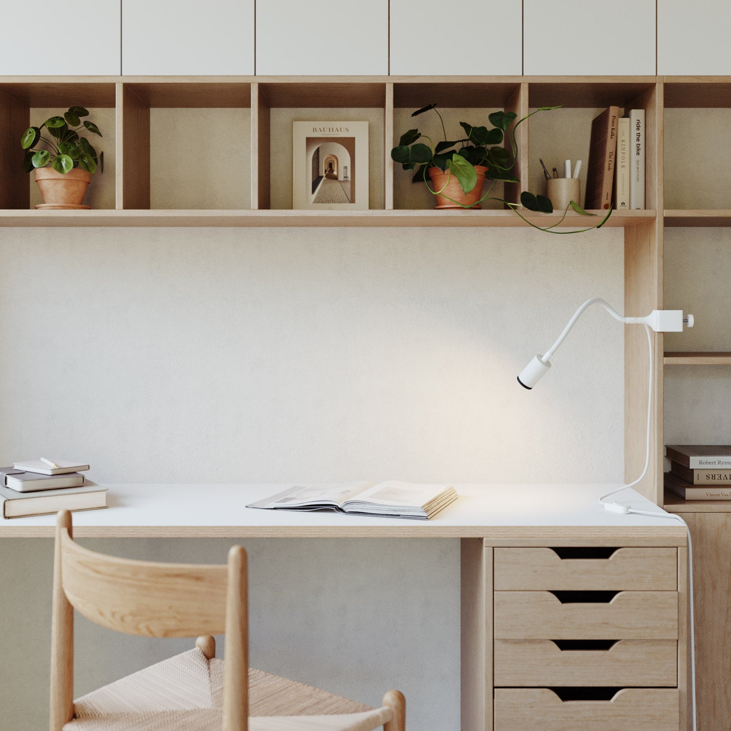 Faretto snodabile MAG-Y con pinza - Bianco opaco