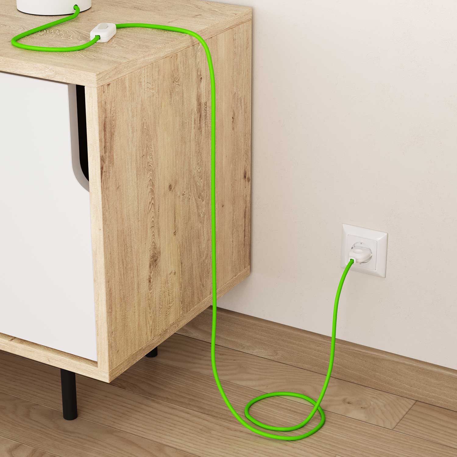 Filo elettrico ricoperto Verde Fluo - L'Originale Creative Cables, perfetto per decorazioni luminose uniche - RF06