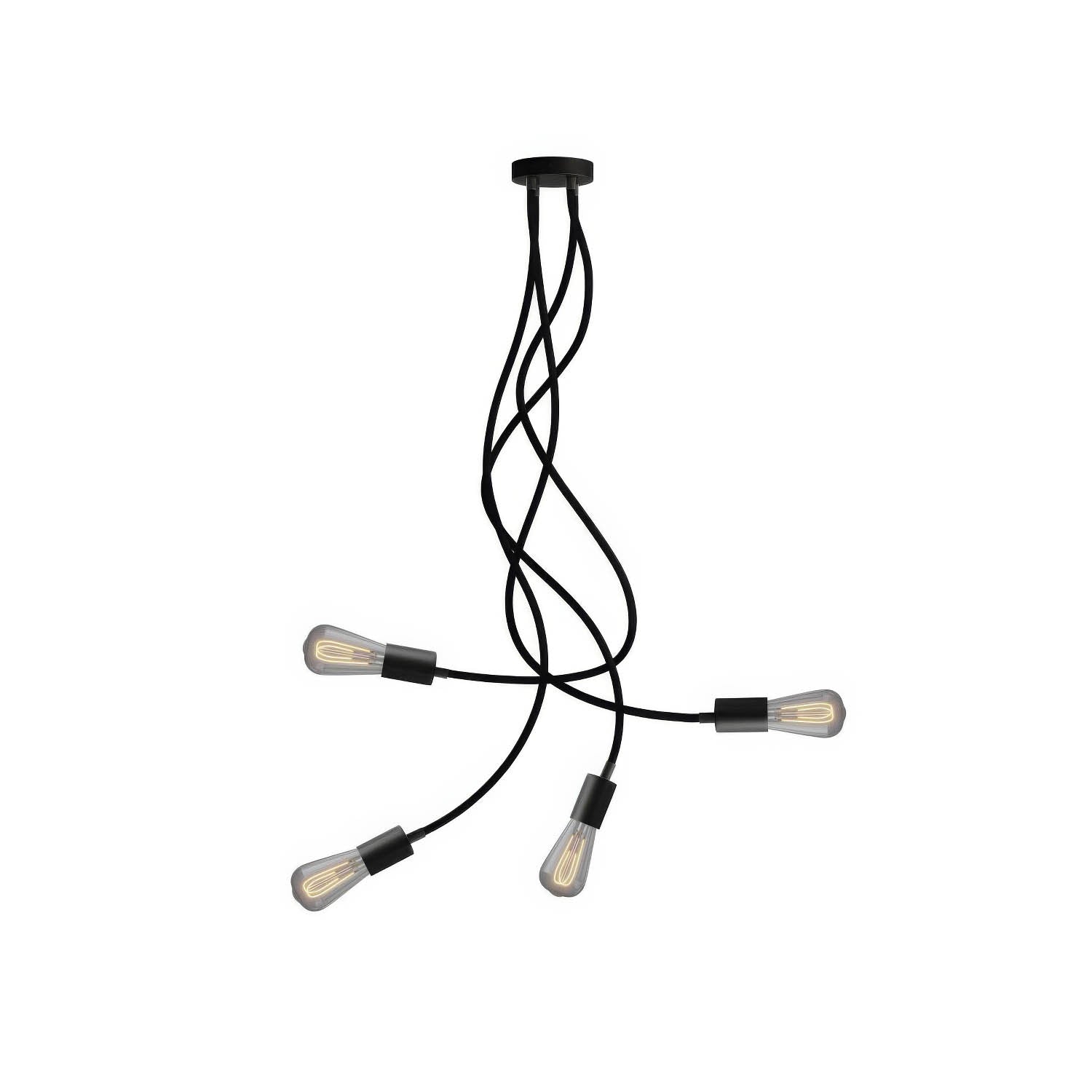 Flex 90 lampada da soffitto snodabile a luce diffusa con lampadina LED ST64 - Nero