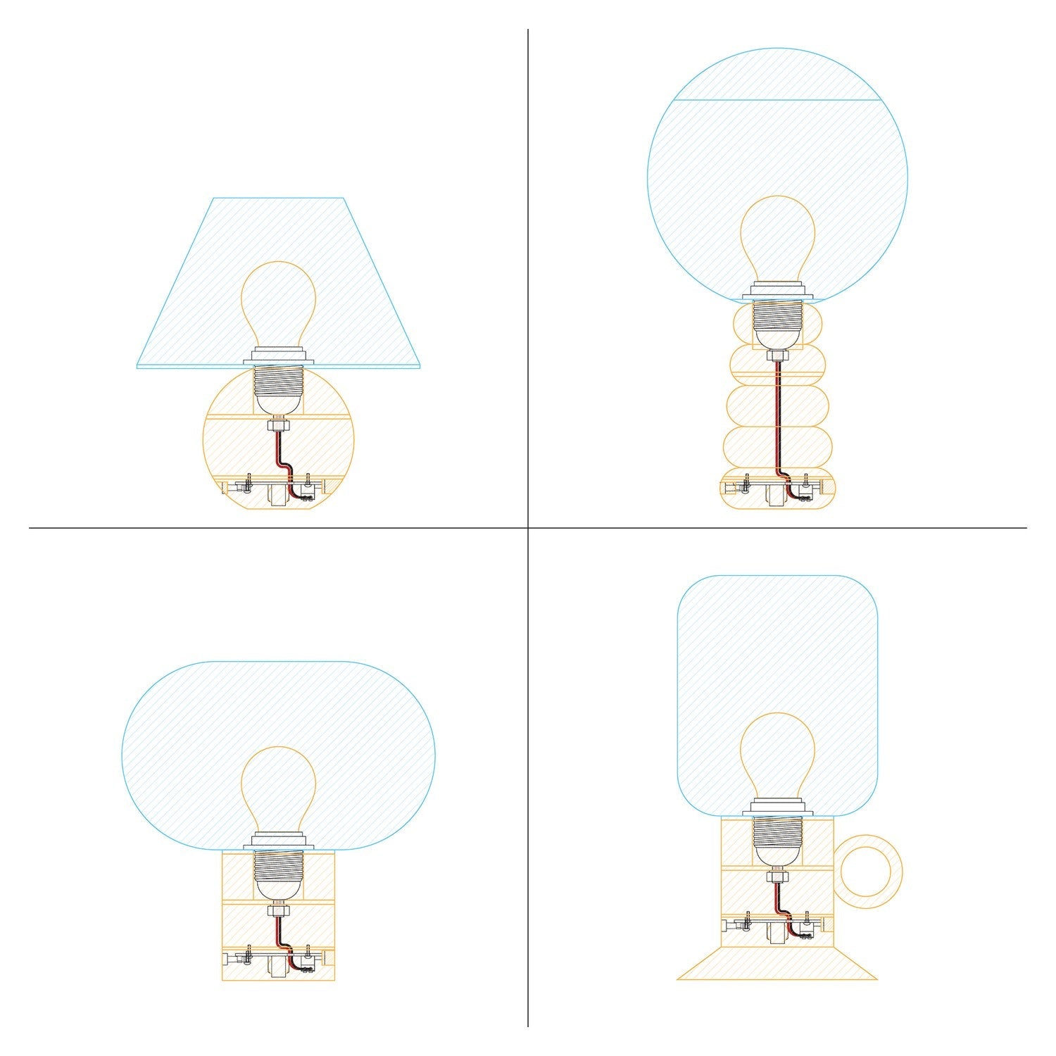 Kit elettronico per lampade a batteria 5V USB-C con portalampada E27 filettato - Bianco