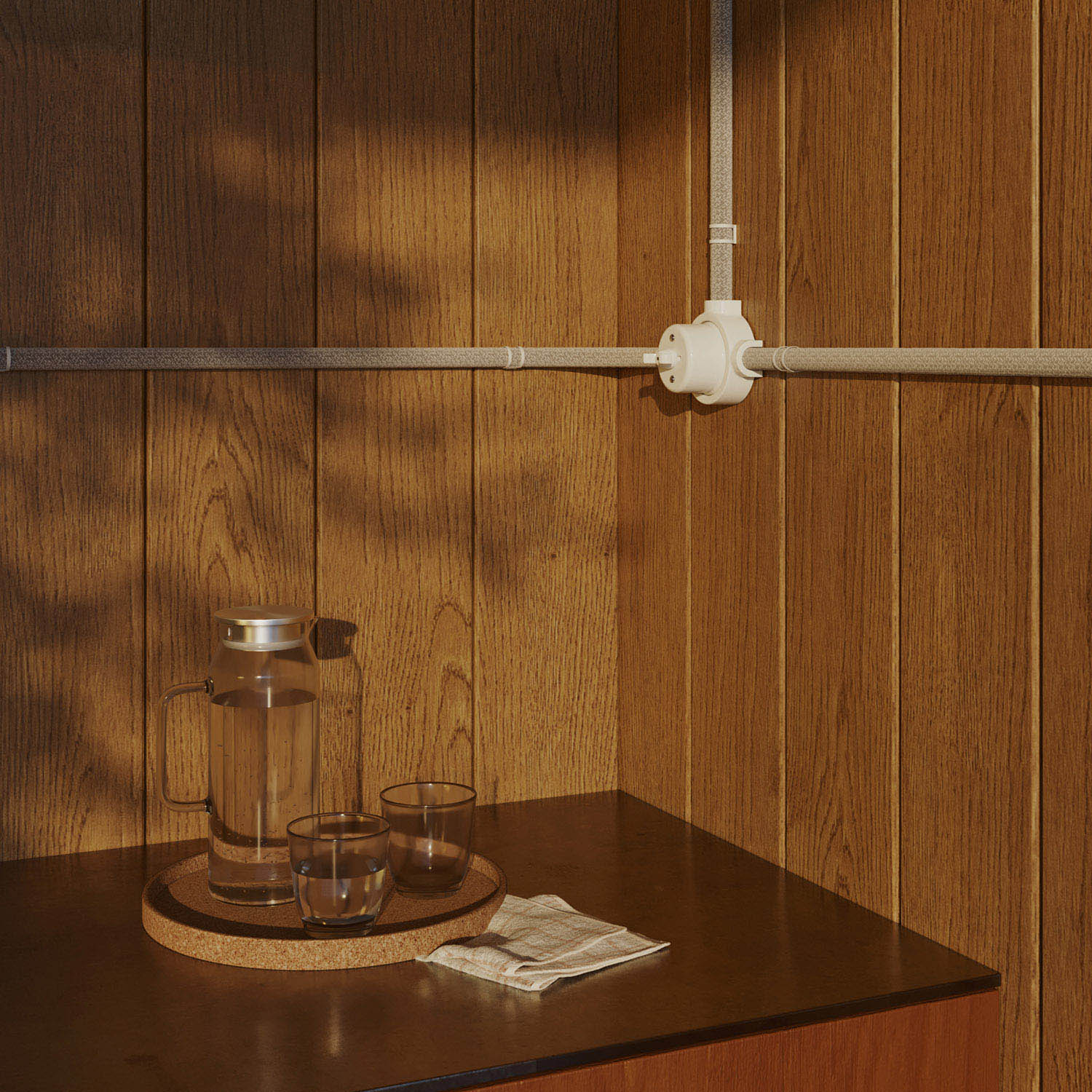 Kit interruttore/deviatore con dado a farfalla e base per Creative-Tubes in porcellana bianca Bianco 3