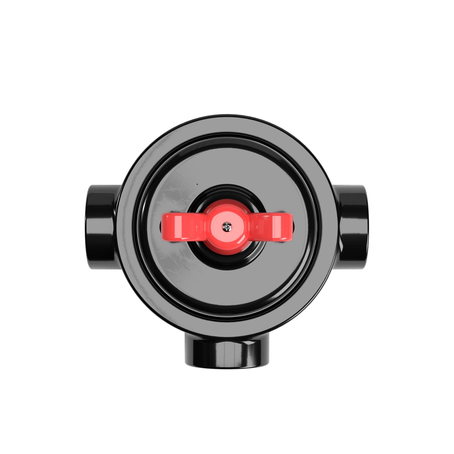 Kit interruttore/deviatore con dado a farfalla e base per Creative-Tubes in porcellana nera Rosso 3