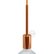 Kit portalampada E27 cilindrico in metallo con serracavo da 15 cm - Rame