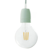 Kit portalampada E27 in porcellana - Verde salvia