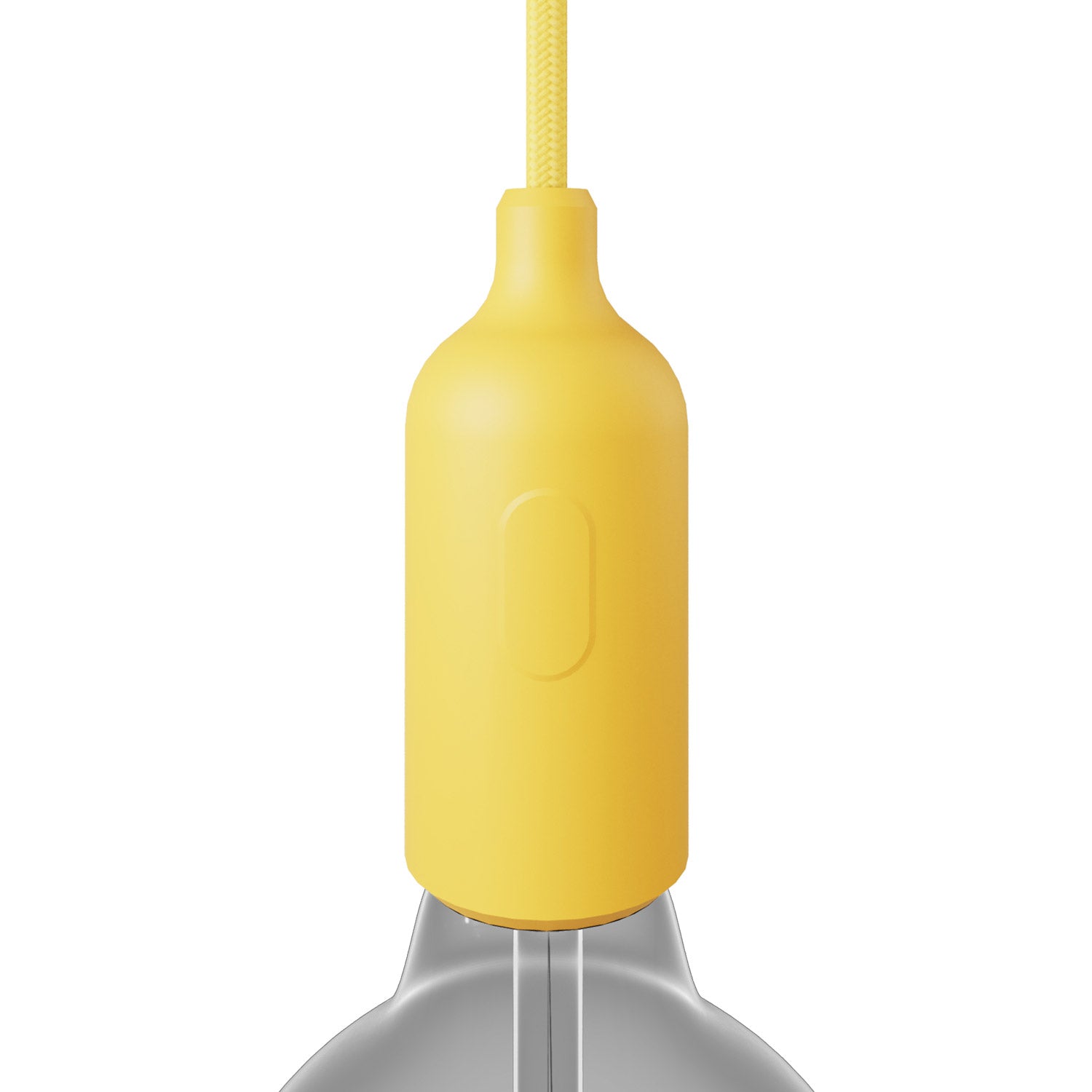 Kit portalampada E27 in silicone con interruttore e serracavo nascosti - Giallo