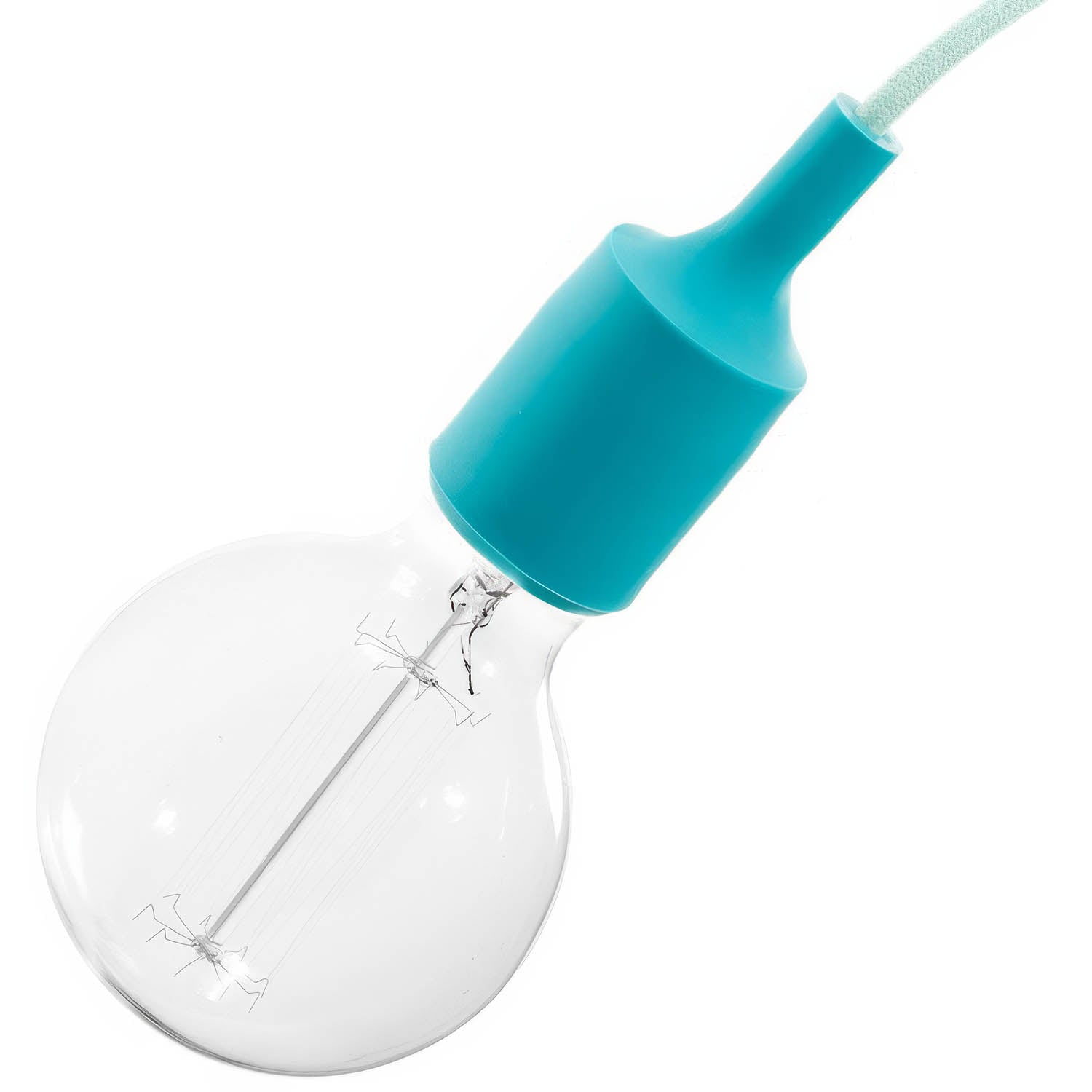Kit portalampada E27 in silicone - Turchese