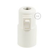 Kit portalampada E27 in termoplastica con interruttore - Bianco