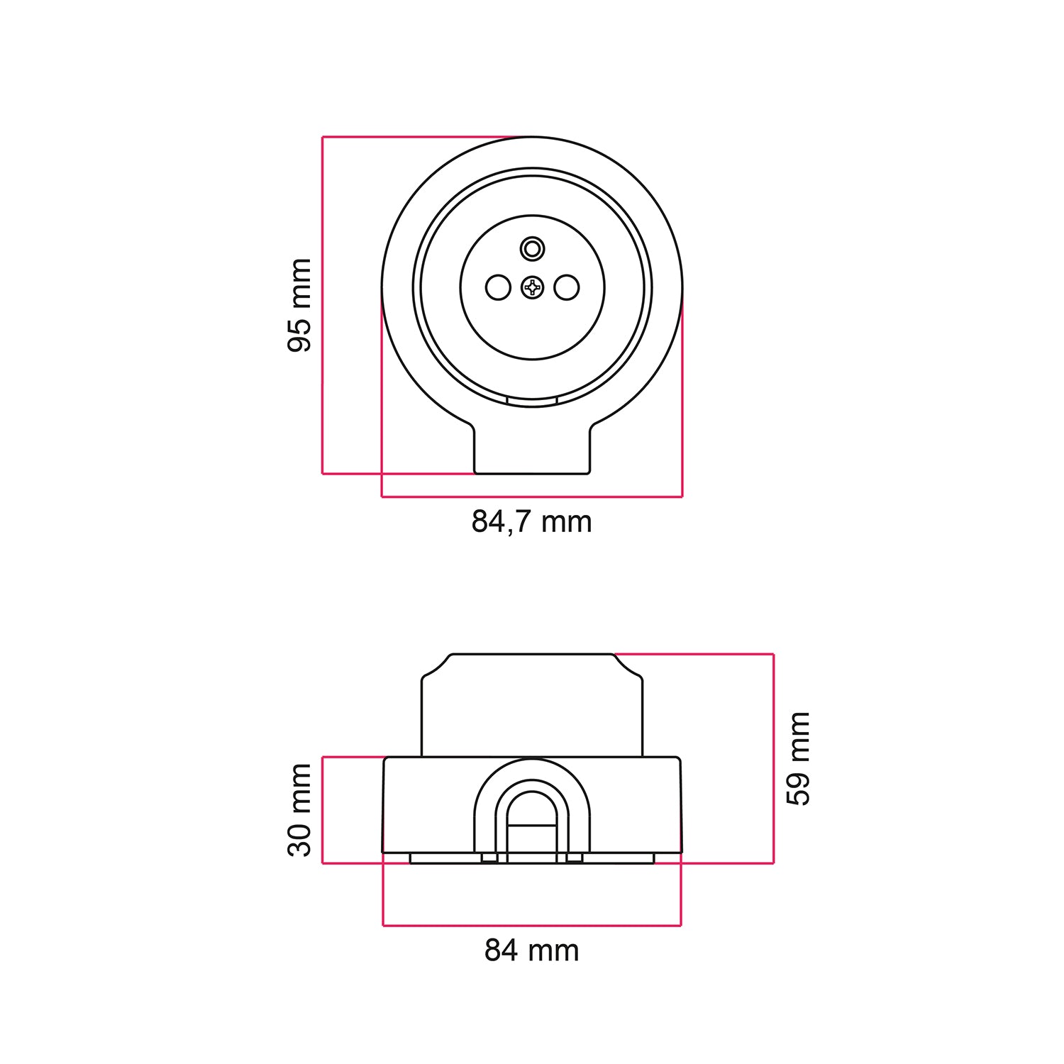Kit presa a muro di tipo francese e base per Creative-Tubes in porcellana - Nero 1