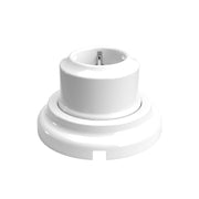 Kit presa Schuko da parete e base in porcellana - Bianco