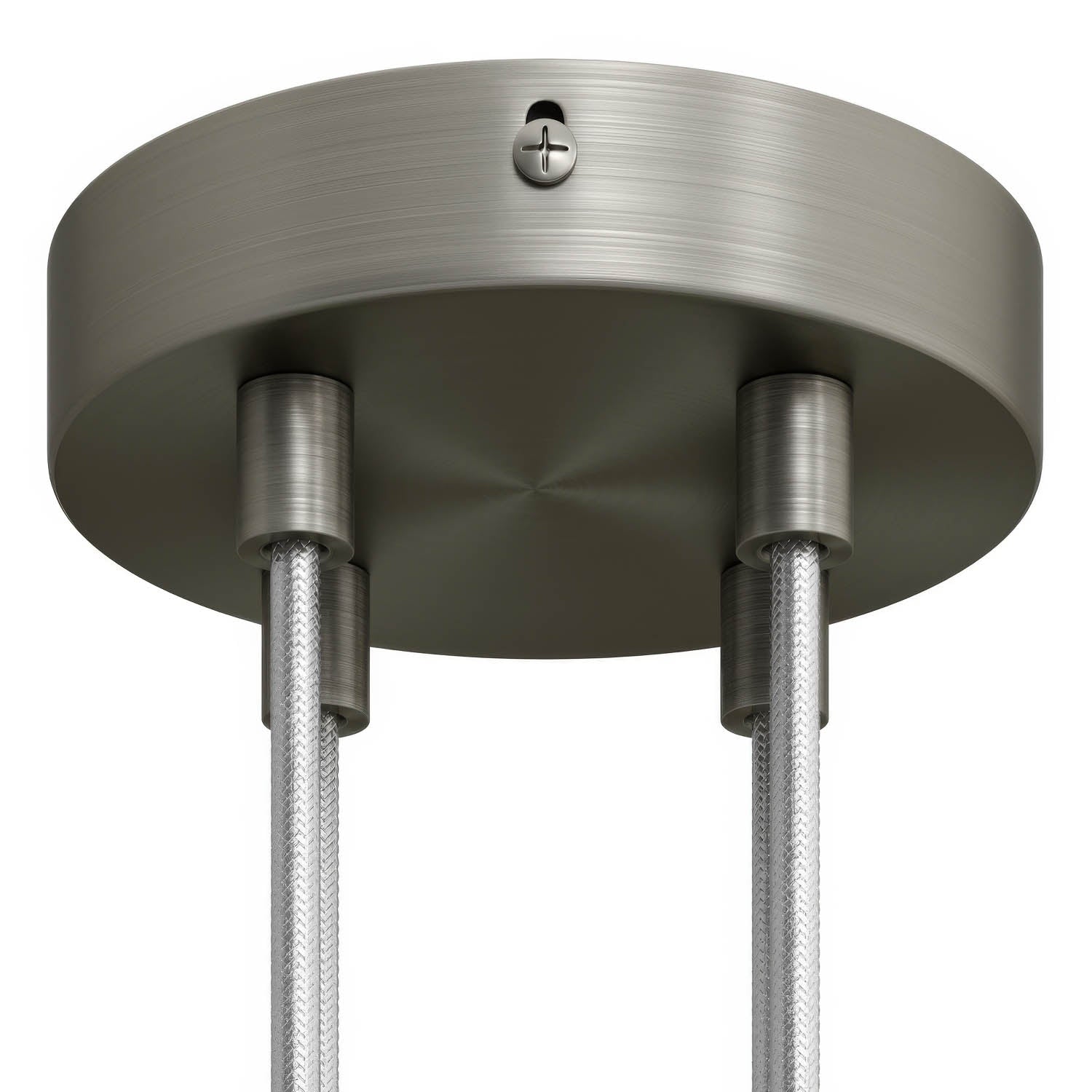 Kit rosone cilindrico in metallo a 4 fori - Titanio satinato Cilindrico