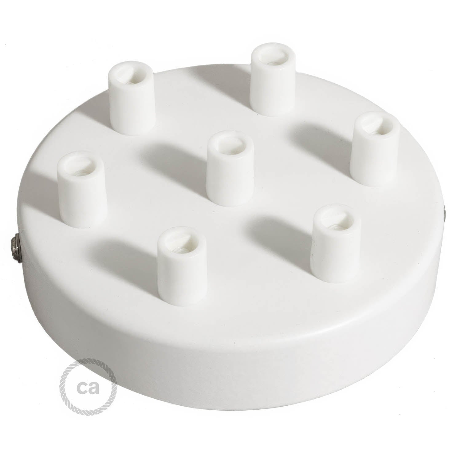 Kit rosone cilindrico in metallo a 7 fori - Bianco lucido Cilindrico