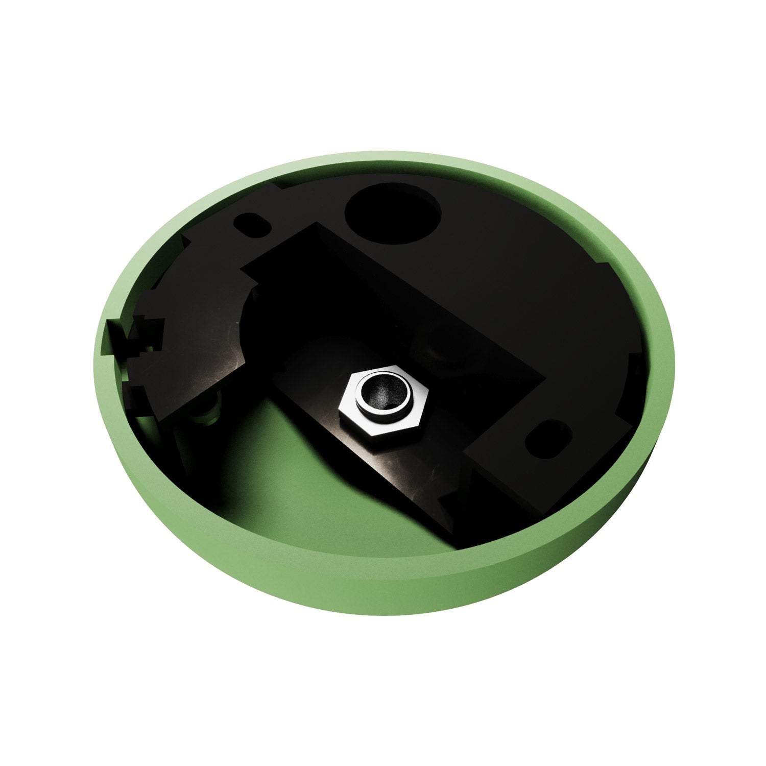 Kit rosone in silicone con foro centrale e predisposizione per foro laterale - Verde prato